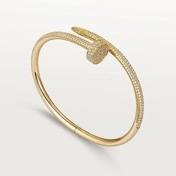 Gold Juste un Clou Classic Nail Bangle Bracelet - Picture 2 of 8